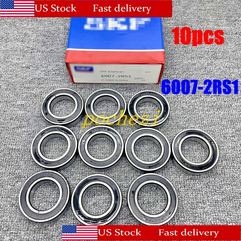 10x For 6007 2RS1 Rubber Sealed Deep Groove Ball Bearing 35x62x14mm 6007RS