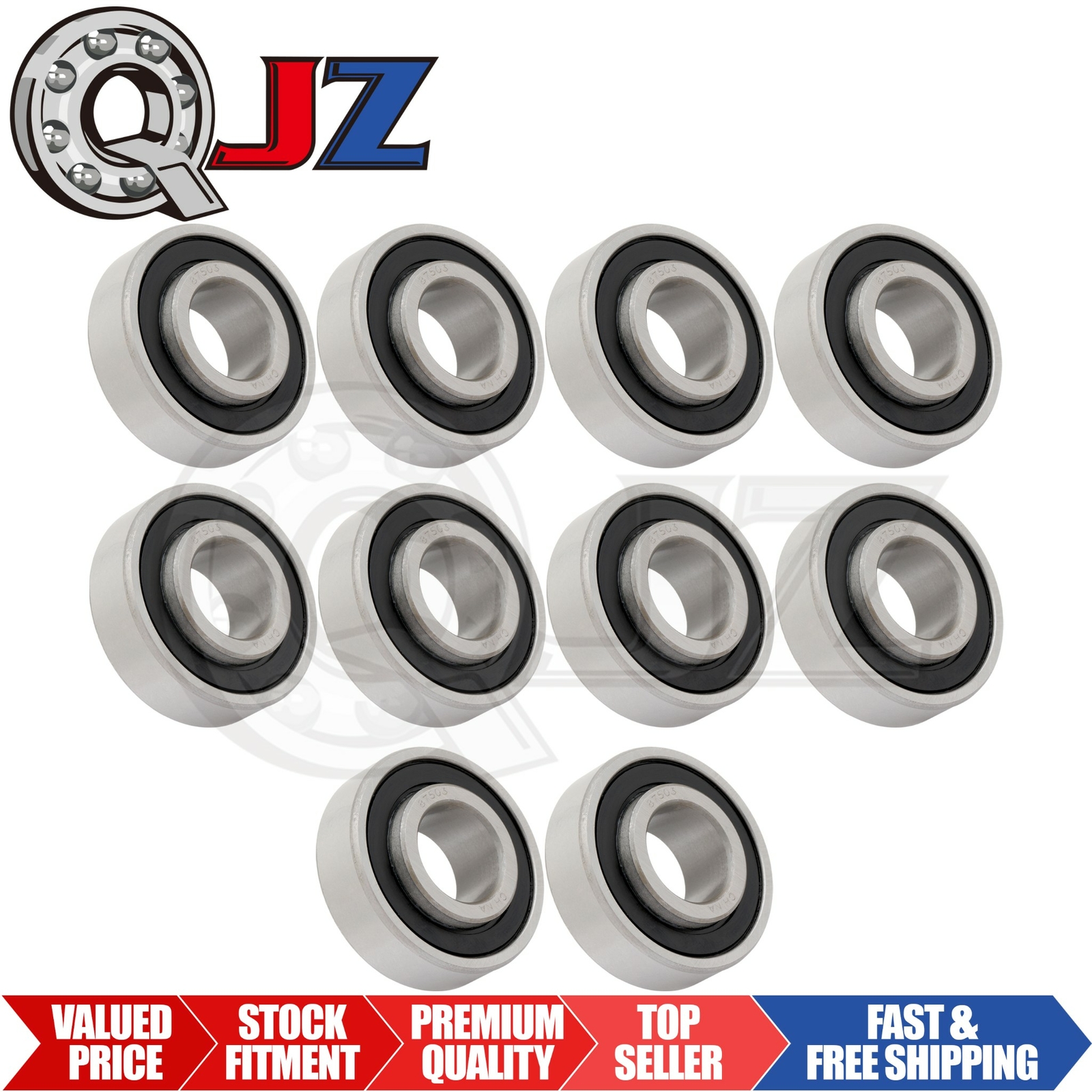 [Qty.10] 87503 Agricultural Felt-Seal Bearing [17mm Bore x 40mm OD x 0.472in W]