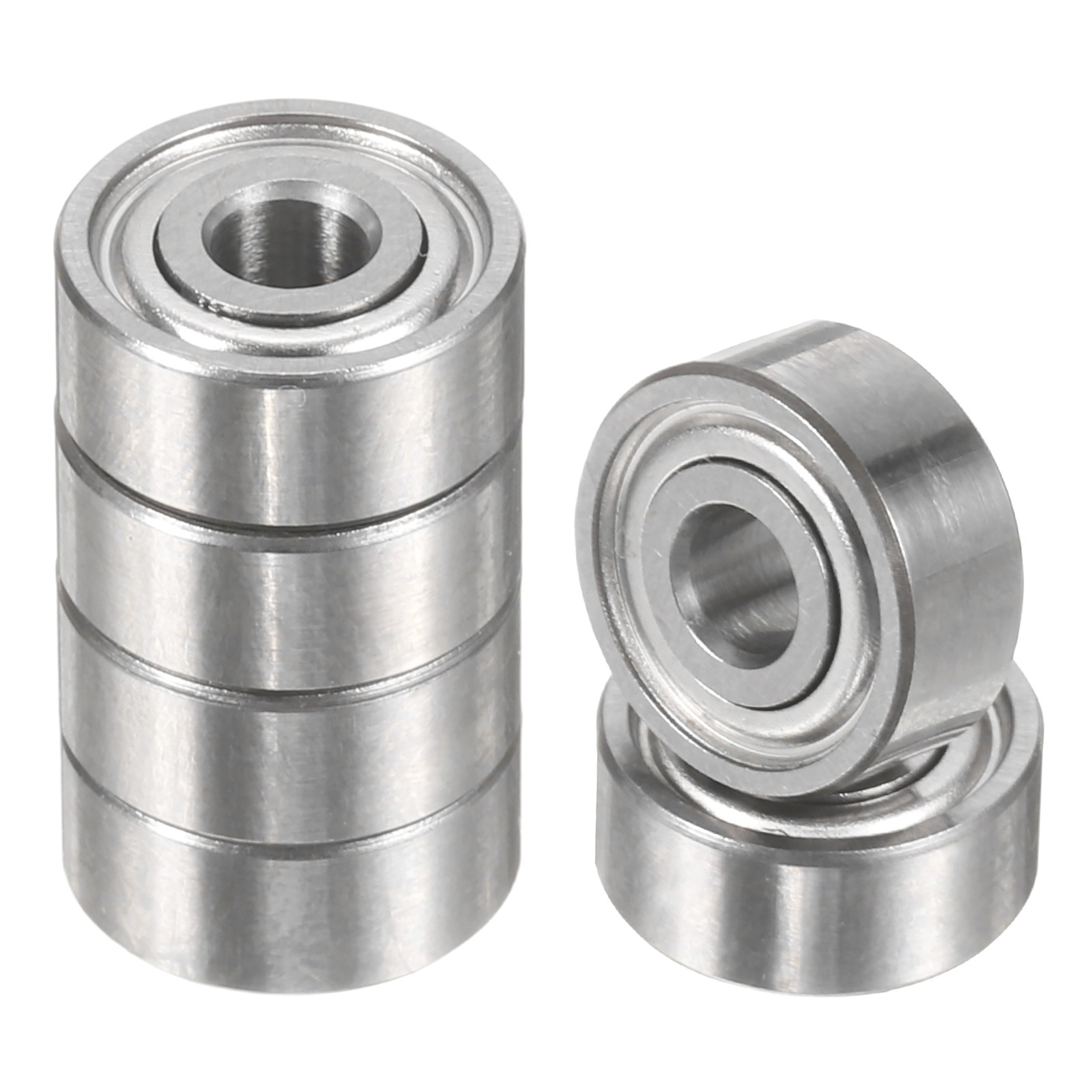6pcs R2ZZ 1/8″ ID x 3/8″ OD x 5/32″ Height Z2 Ball Bearings, Silver Tone