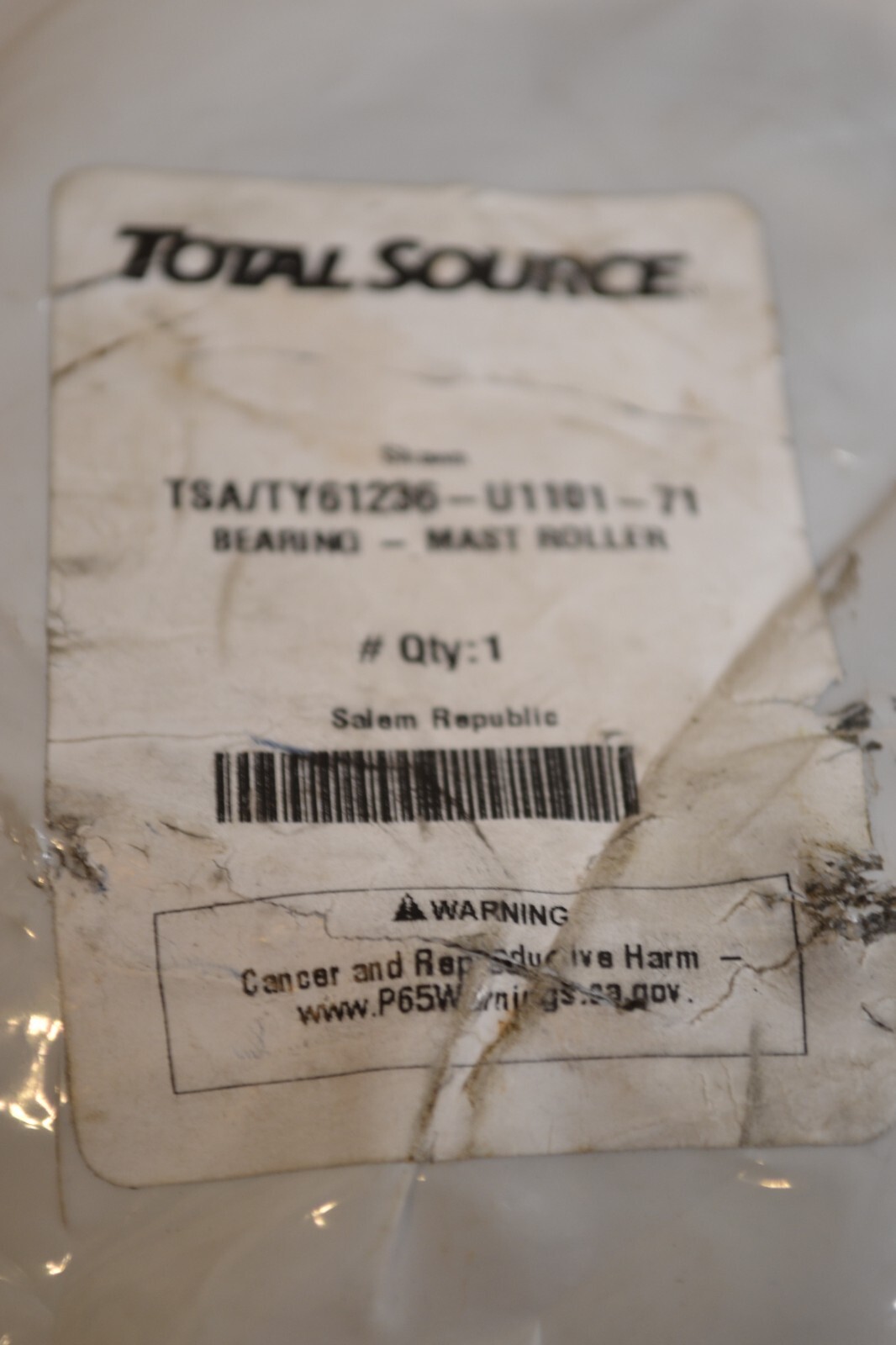 Total Source Bearing – Mast Roller TSA/TY61236-U1101-71