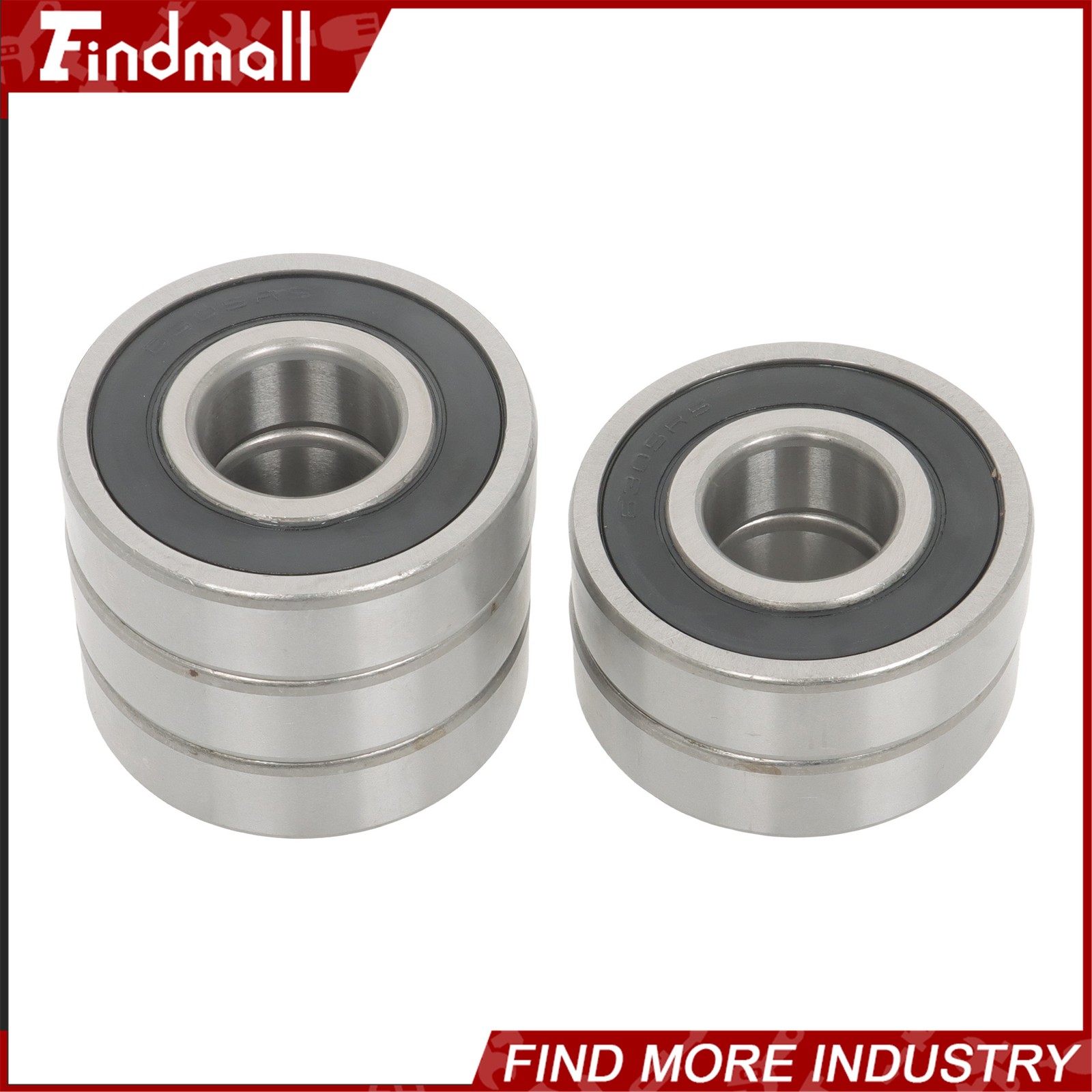 Findmall 6305-2RS C3 Ball Bearing 25x62x17mm 10 Pcs Premium Rubber Sealed
