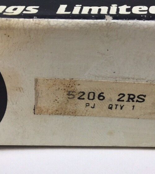 BL Bearings 5206 2RS Angular Contact Bearing 30mm ID X 62mm OD X 0.9375in W