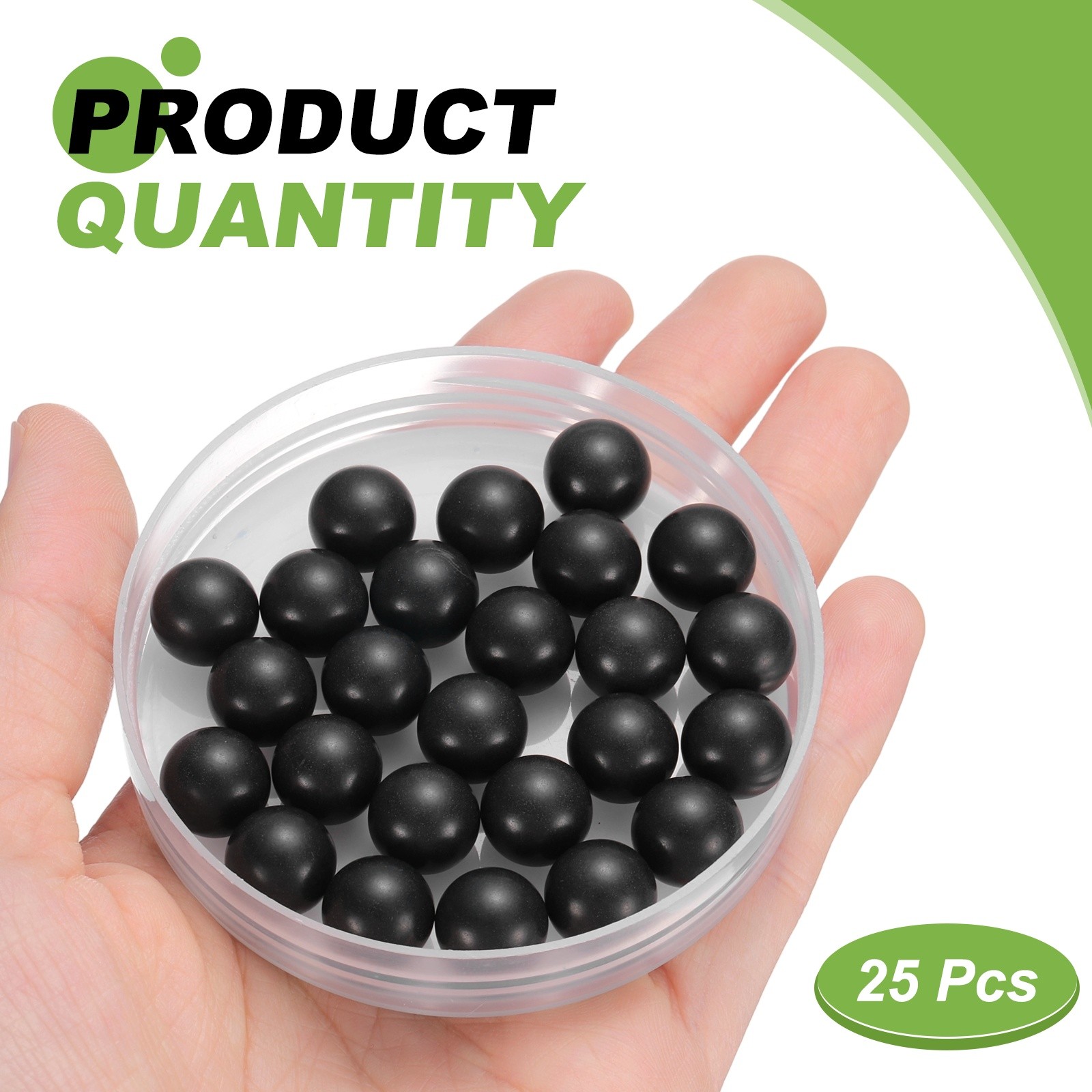 25pcs POM Plastic Bearing Balls G2 7/16″(11.1125mm) Solid Plastic Balls, Black