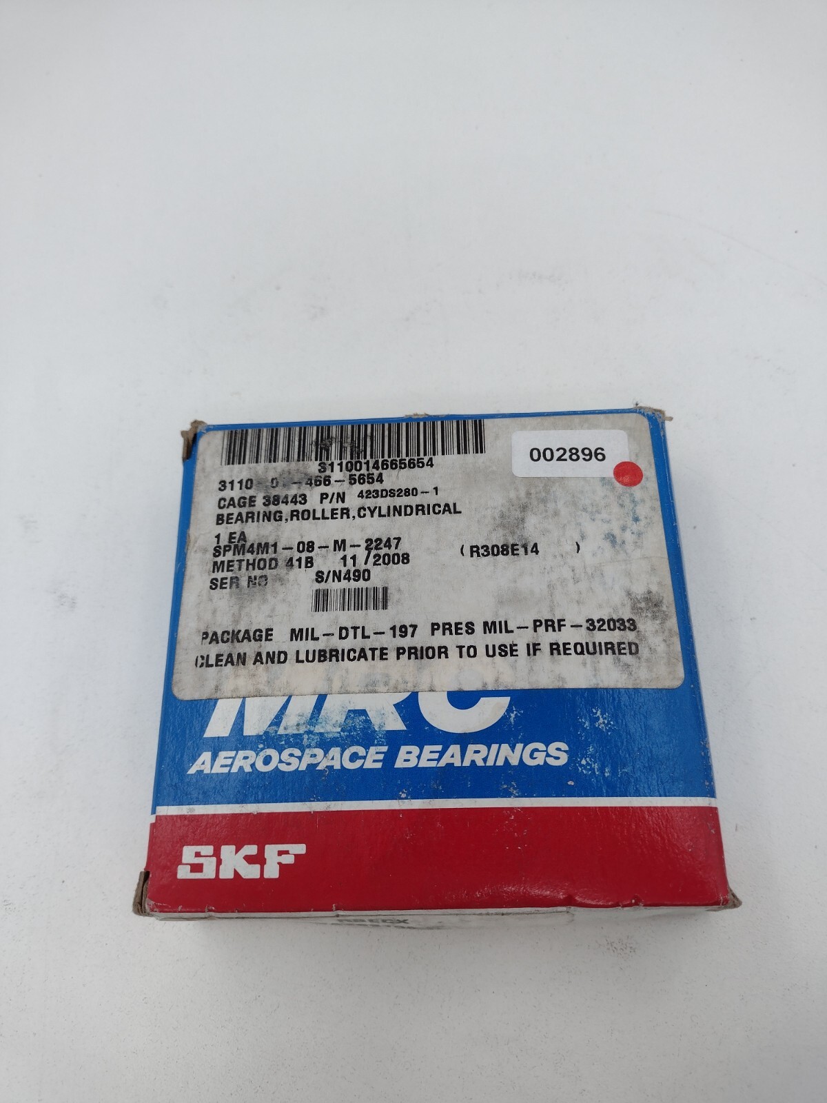 MRC Aerospace 423DS280-1 (NSN 3110-01-466-5654) Cylindrical Roller Bearing