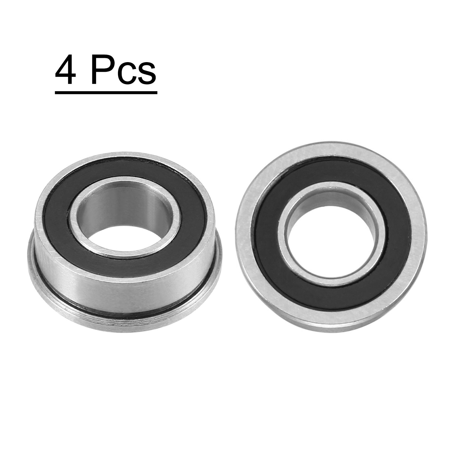 FR188-2RS Flanged Ball Bearing 1/4×1/2×3/16 Inch Double Sealed, 4pcs