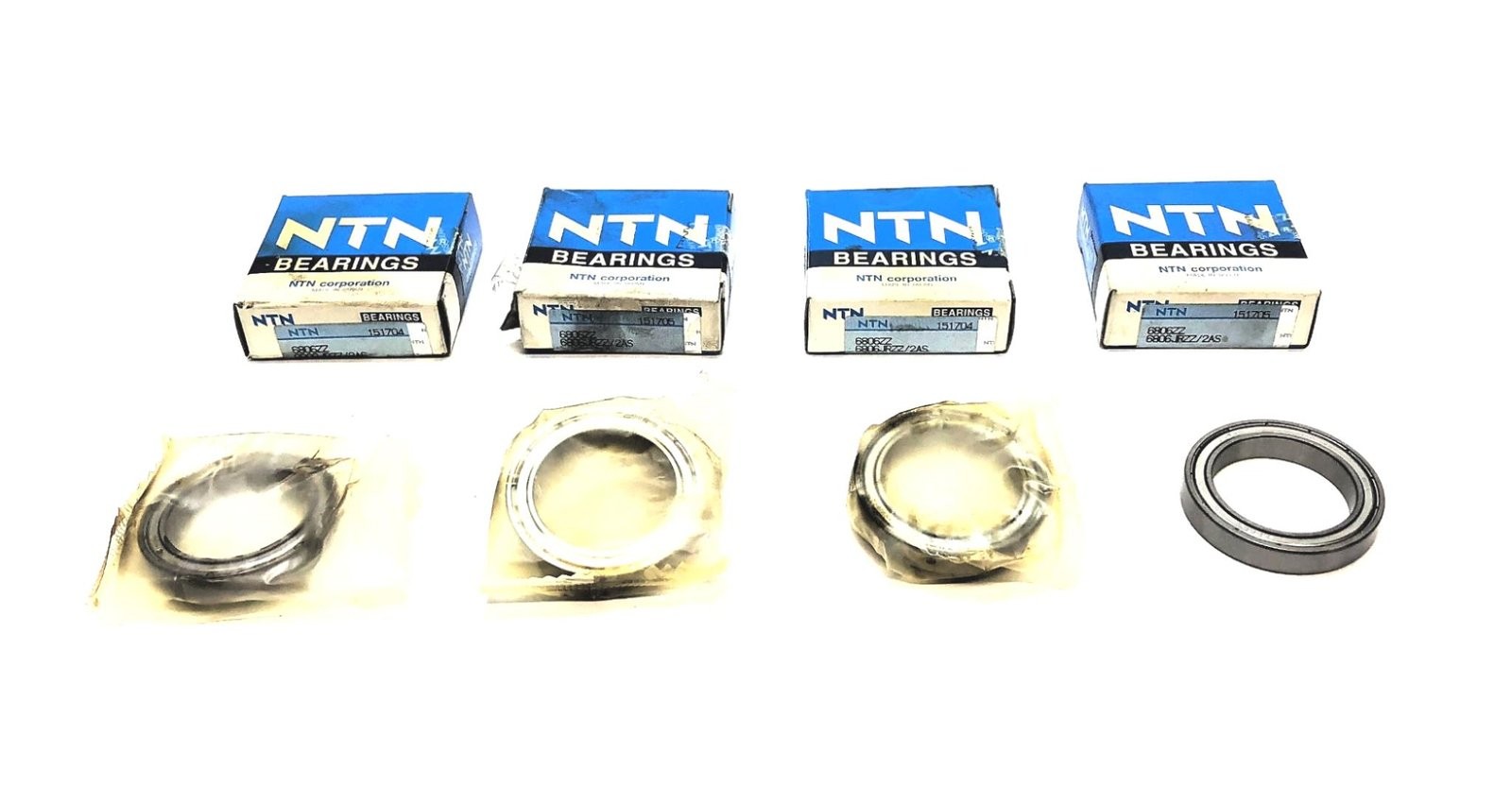 NTN Deep Groove Ball Bearing 6806ZZ (6806JRZZ/2AS) [Lot of 4] NOS