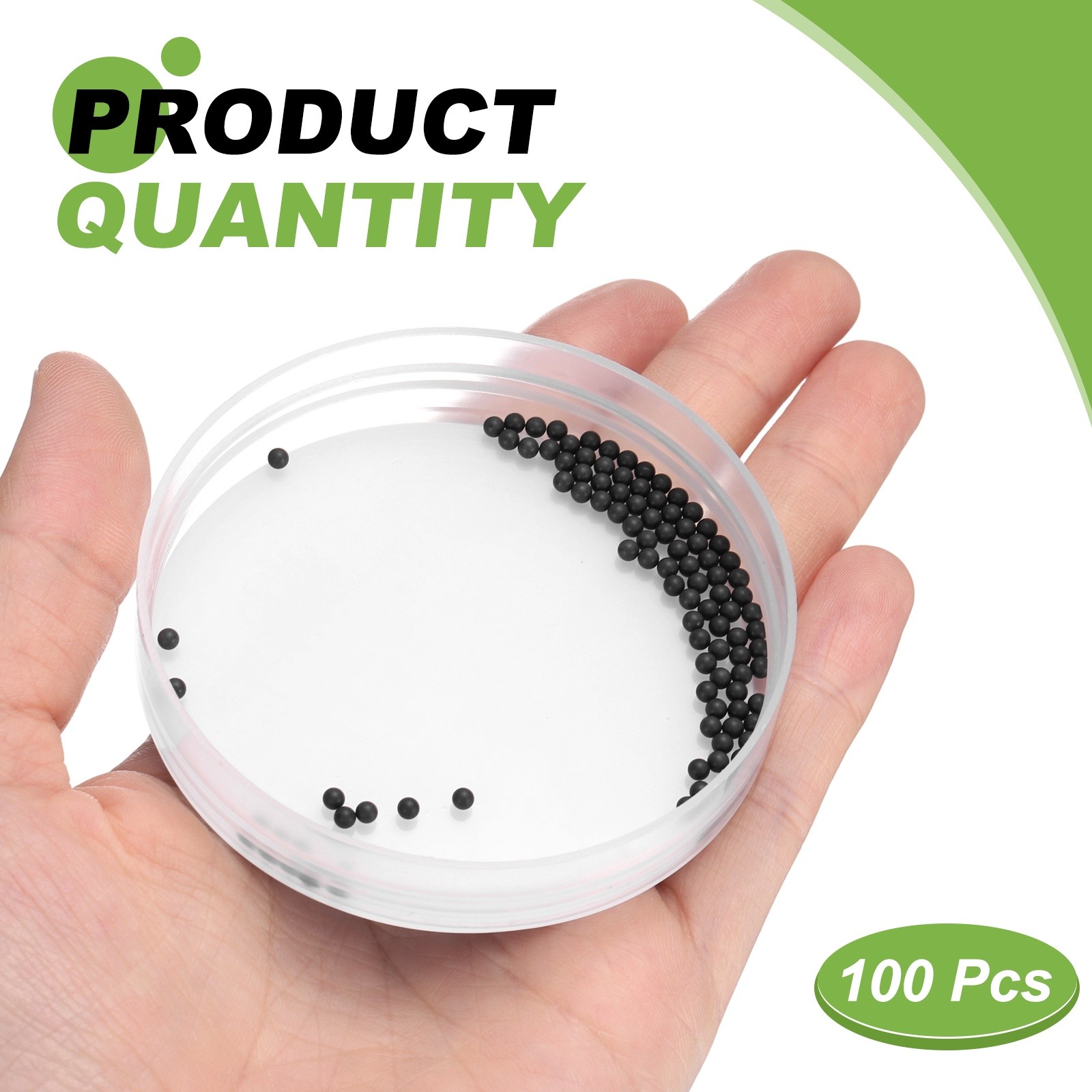 100pcs POM Plastic Bearing Balls G2 3/32″(2.381mm) Solid Plastic Balls, Black
