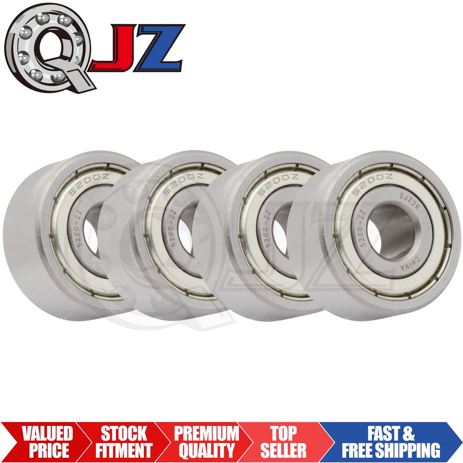 [Qty.4] 5200-ZZ Angular Contact Double Row Bearing [10mm Bore x 30mm x 14.3mm]
