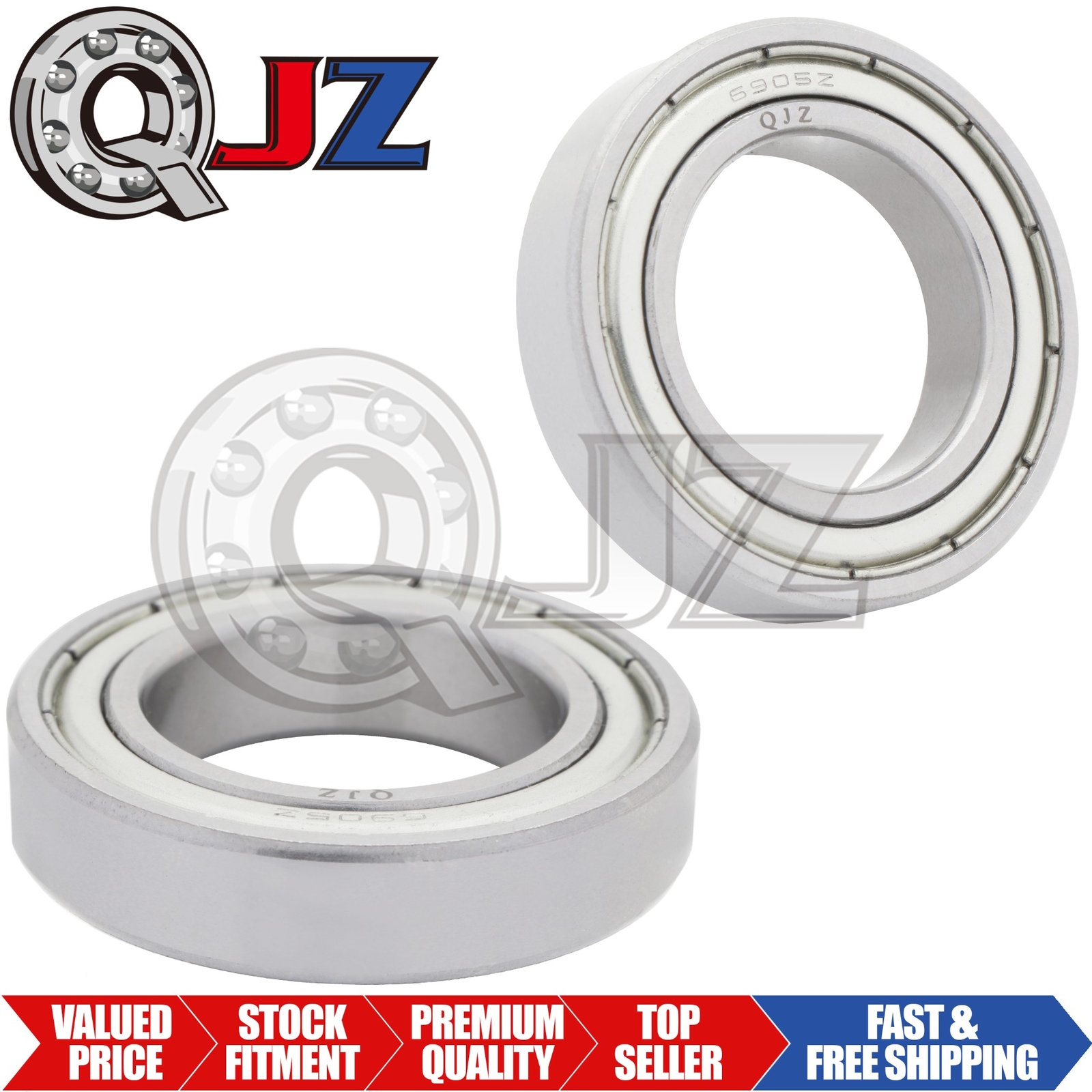 [Qty.2] 6905-ZZ New Radial/Deep Groove Ball Bearing [25mm ID x 42mm OD x 9mm W]