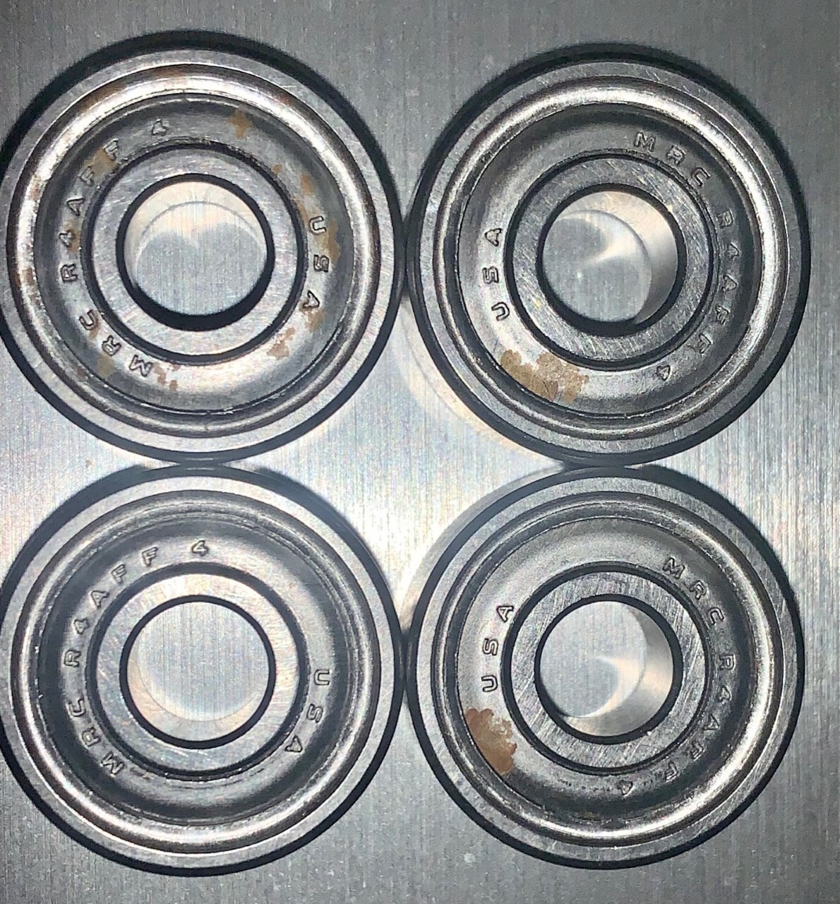 (Set x 4) MRC TRW R4AFF4 BALL & ROLLER BEARING NOS WITH COSMETIC AGED MARKINGS