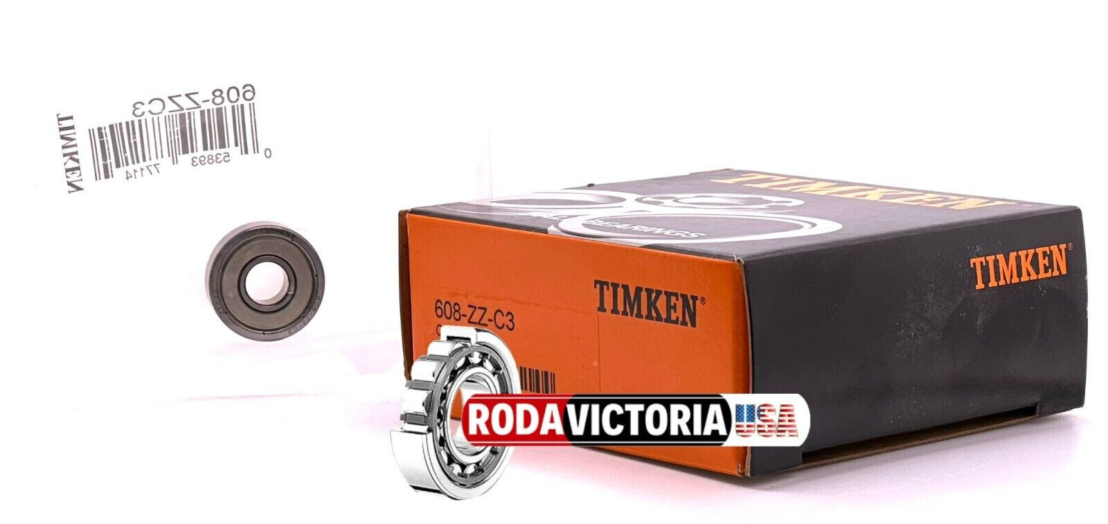 TIMKEN 608 ZZ C3 DEEP GROOVE BALL BEARING, METAL SHIELDED 8x22x7mm