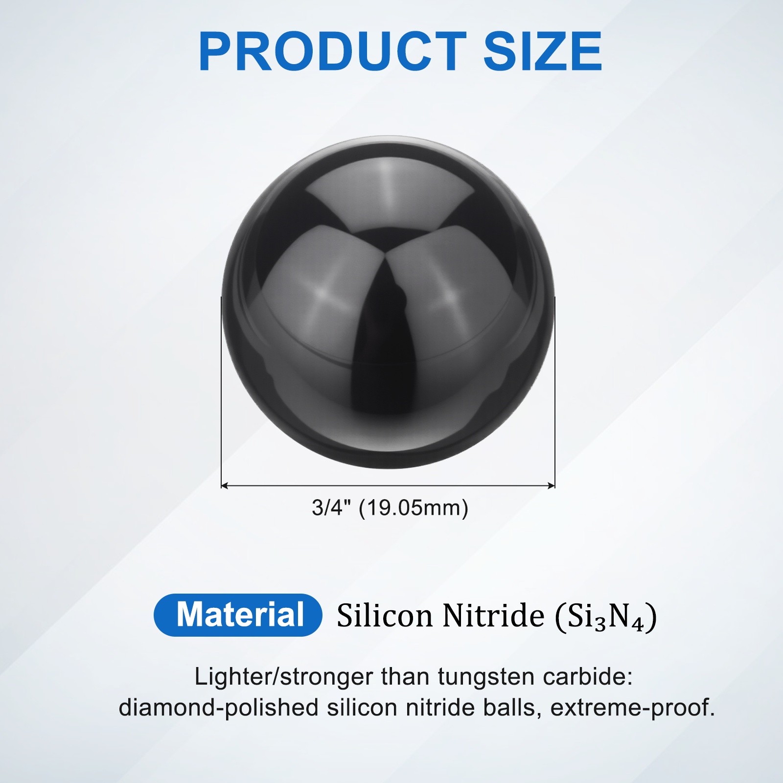1pcs Ceramic Bearing Balls 3/4″ 19.05mm, Si3N4 Silicon Nitride G10 Precision