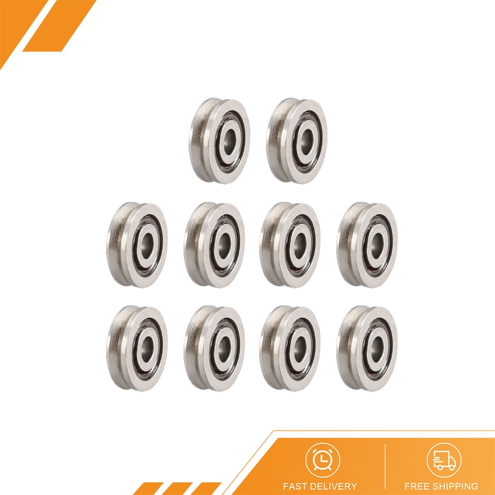 10pcs – V623 V-Groove Guide Pulley Rail Ball Bearings Carbon Steel Miniature