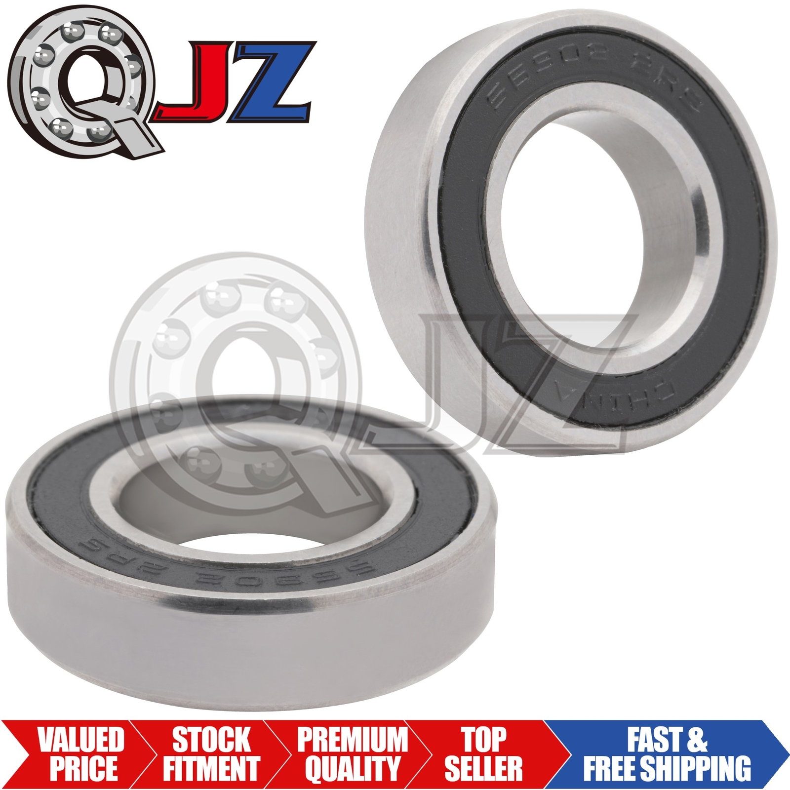 [Qty.2] S6902-2RS Stainless Deep Groove Ball Bearing [15mm ID x 28mm OD x 7mm W]