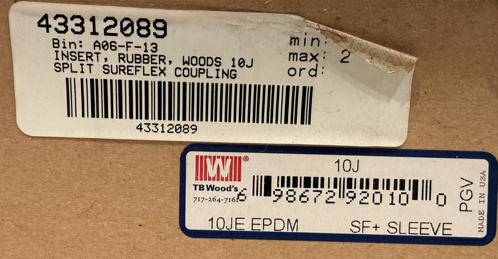 NEW TB WOODS 10JE EPDM SURE FLEX PLUS SF+ COUPLING SLEEVE