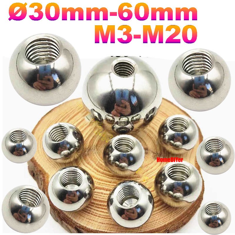 Ø30mm-60mm Stainless Steel Balls With Half Threaded Bearing Ball M3 M4 M5 M6-M20