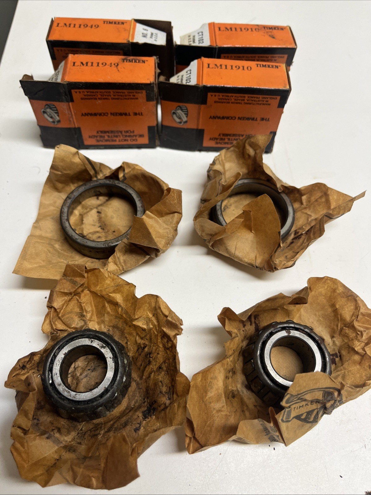 TIMKEN LM11949/LM11910 Tapered Roller Bearings 2 Pairs