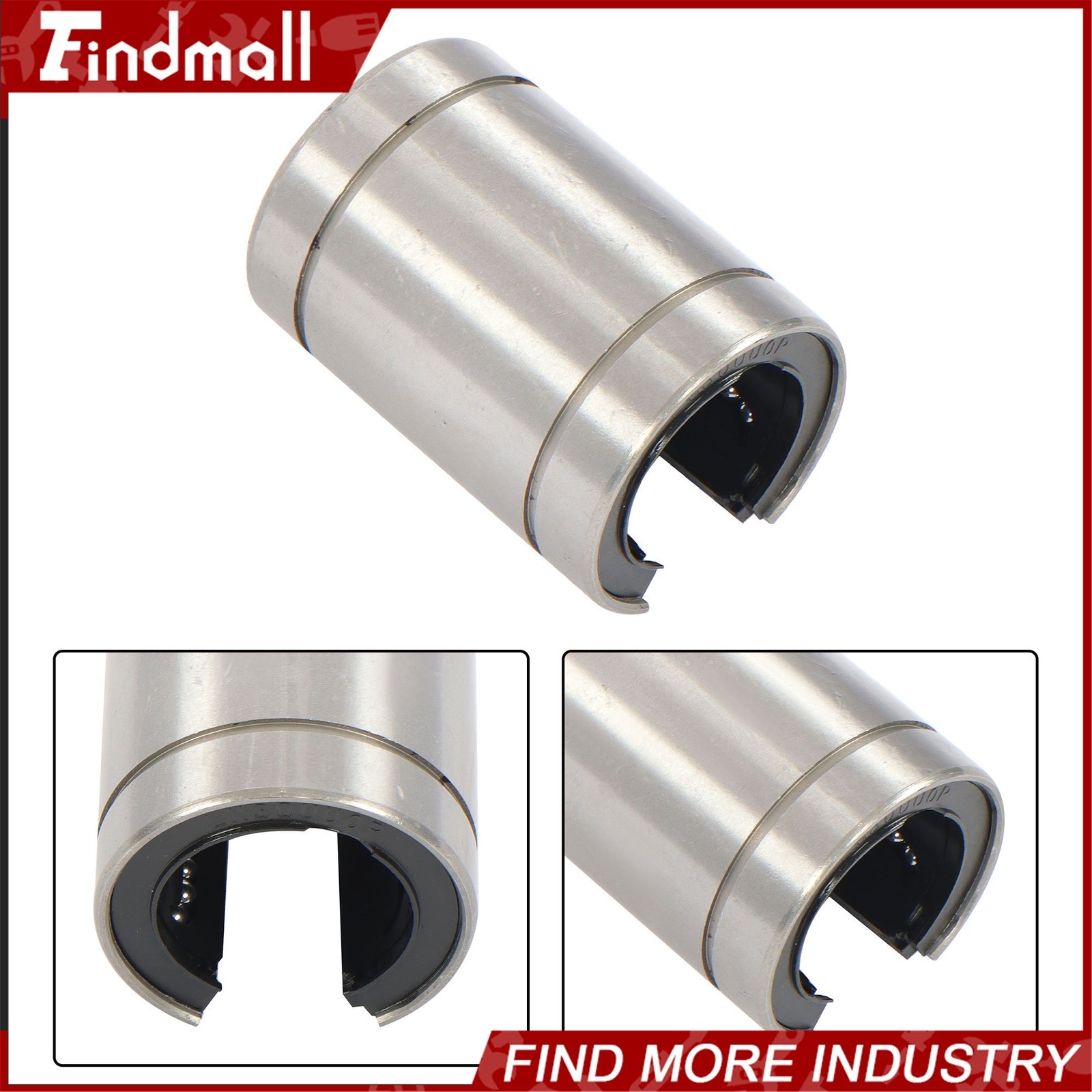 Findmall 4pcs LM30UUOP Open Linear Ball Bearings 30x45x64mm CNC
