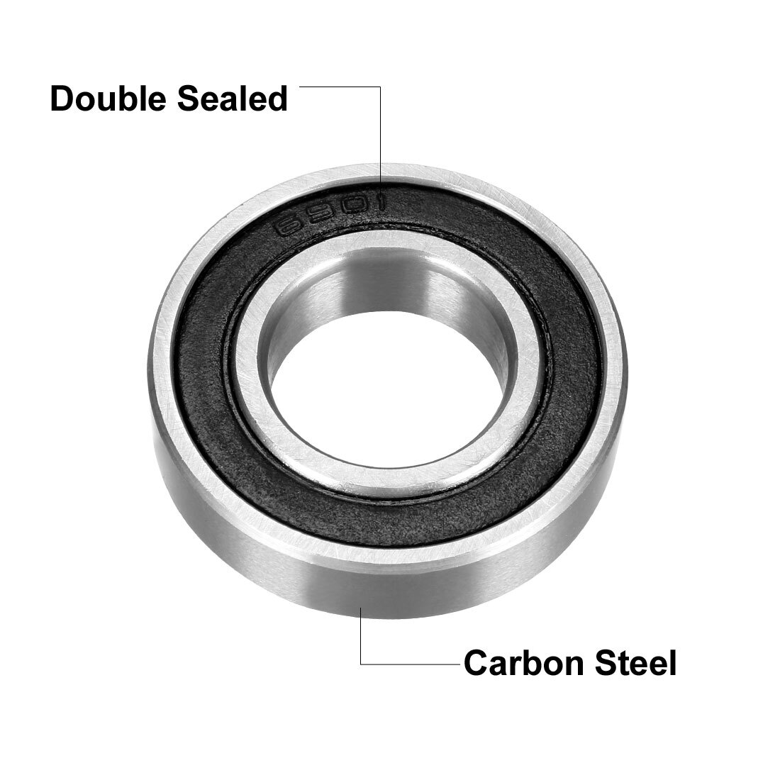 10Pcs 12mm x 24mm x 6mm Deep Groove Ball Bearing Double Sealed
