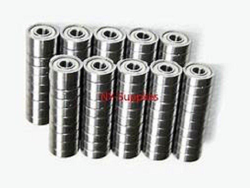 100 pcs 608-ZZ Ball Bearings 8mm x 22mm x 7mm – Metal sides shields, 608 Bearing