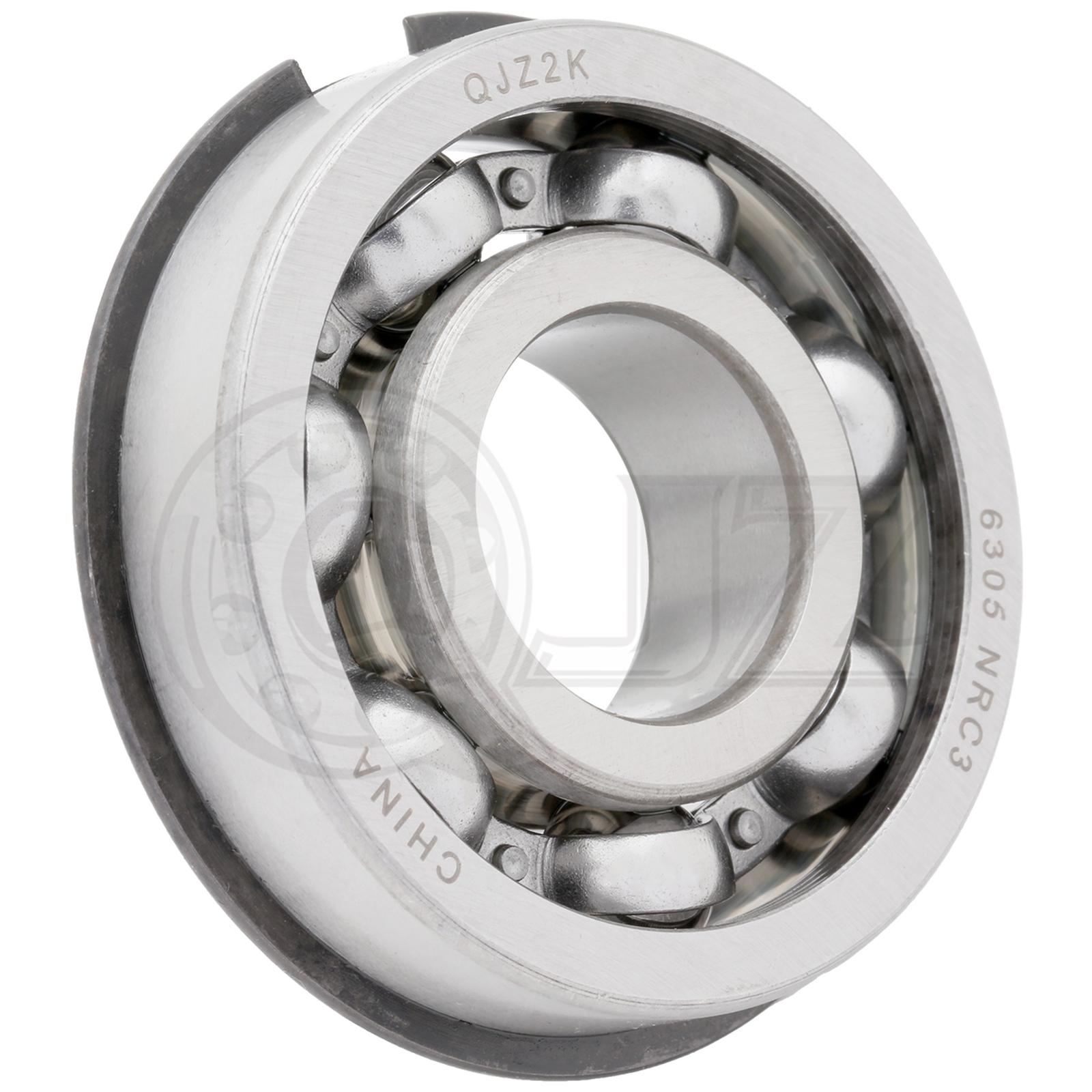 [Qty.8] 6305-OPEN Deep Groove Bearing W/ Snap-Ring [25mm ID x 62mm OD x 17mm W]