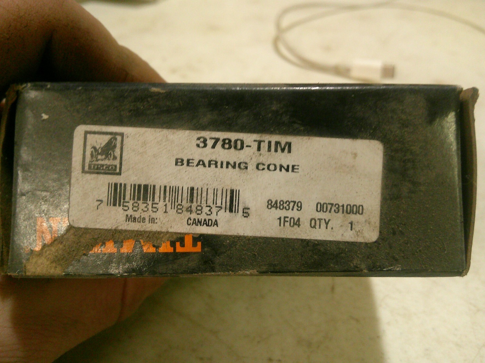 Timken 3780 Tapered Roller Bearing Cone BIN 3195