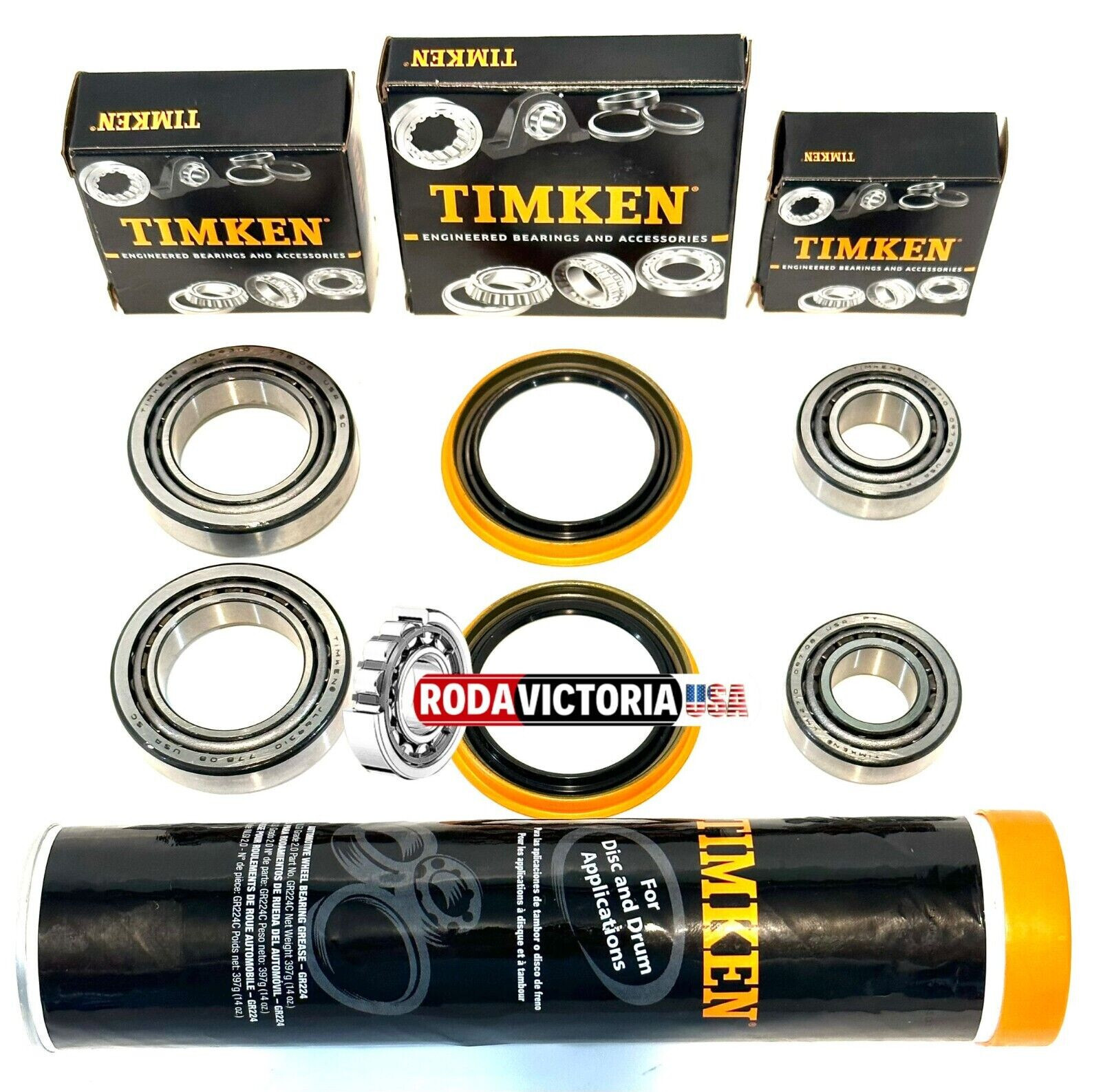 Ford F-150 2wd Front Wheel Bearings and Seal Kit 1997-2003 (2 sides), TIMKEN USA