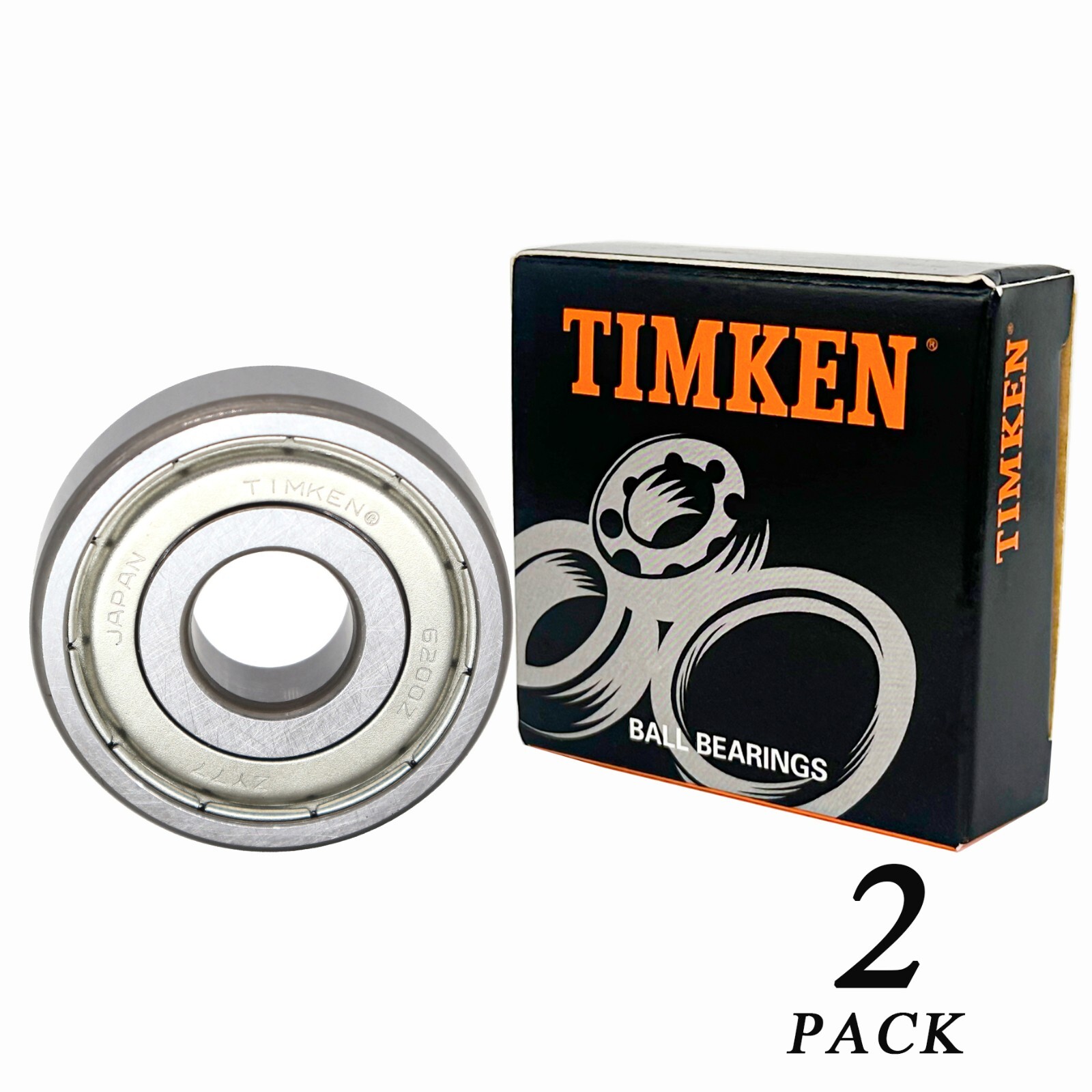 (2 PACK) USA TIMKEN 6200-ZZ 6200ZZ 10X30X9MM Double Metal Seal Ball Bearings
