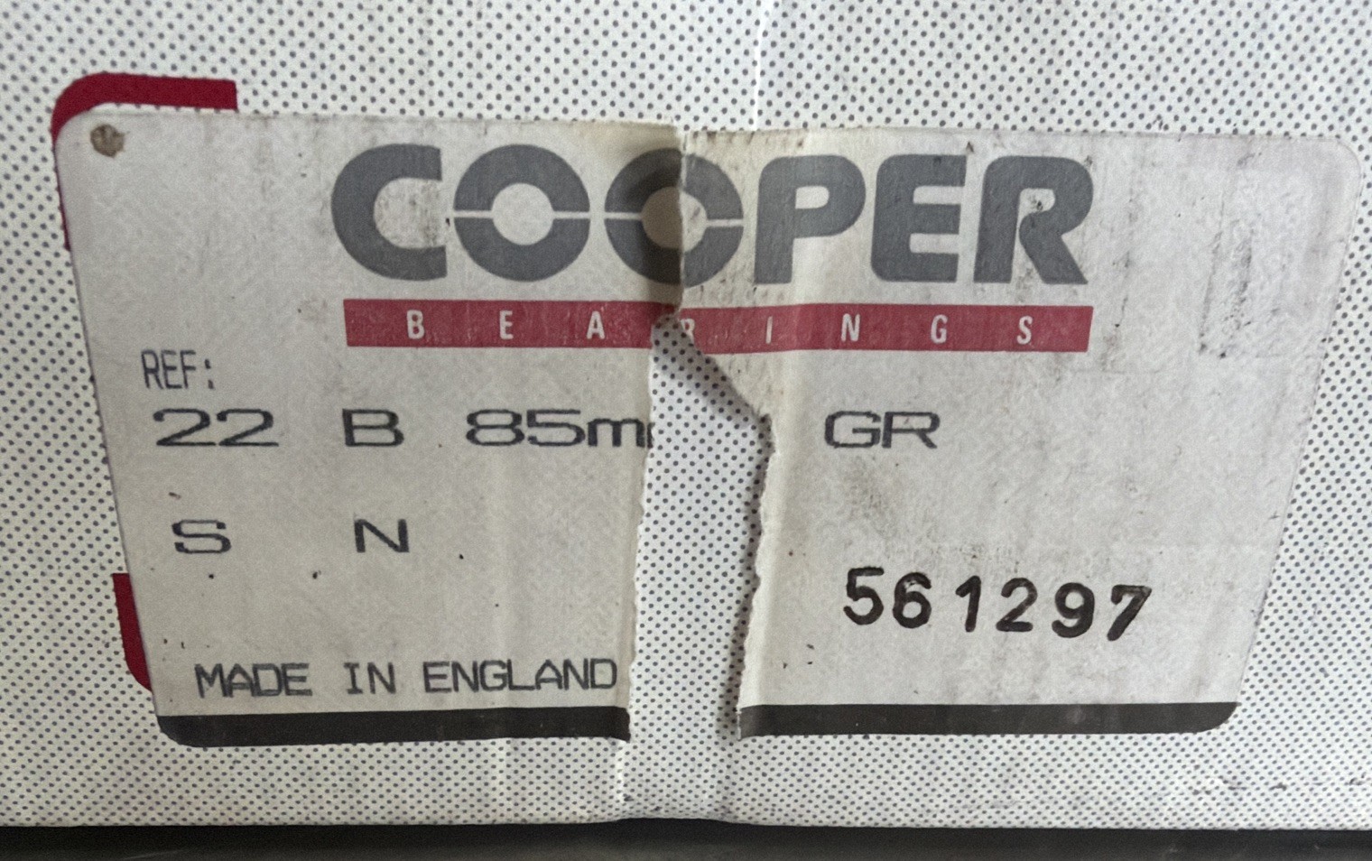 Cooper 22B85mmGR Bearing Nos Surplus