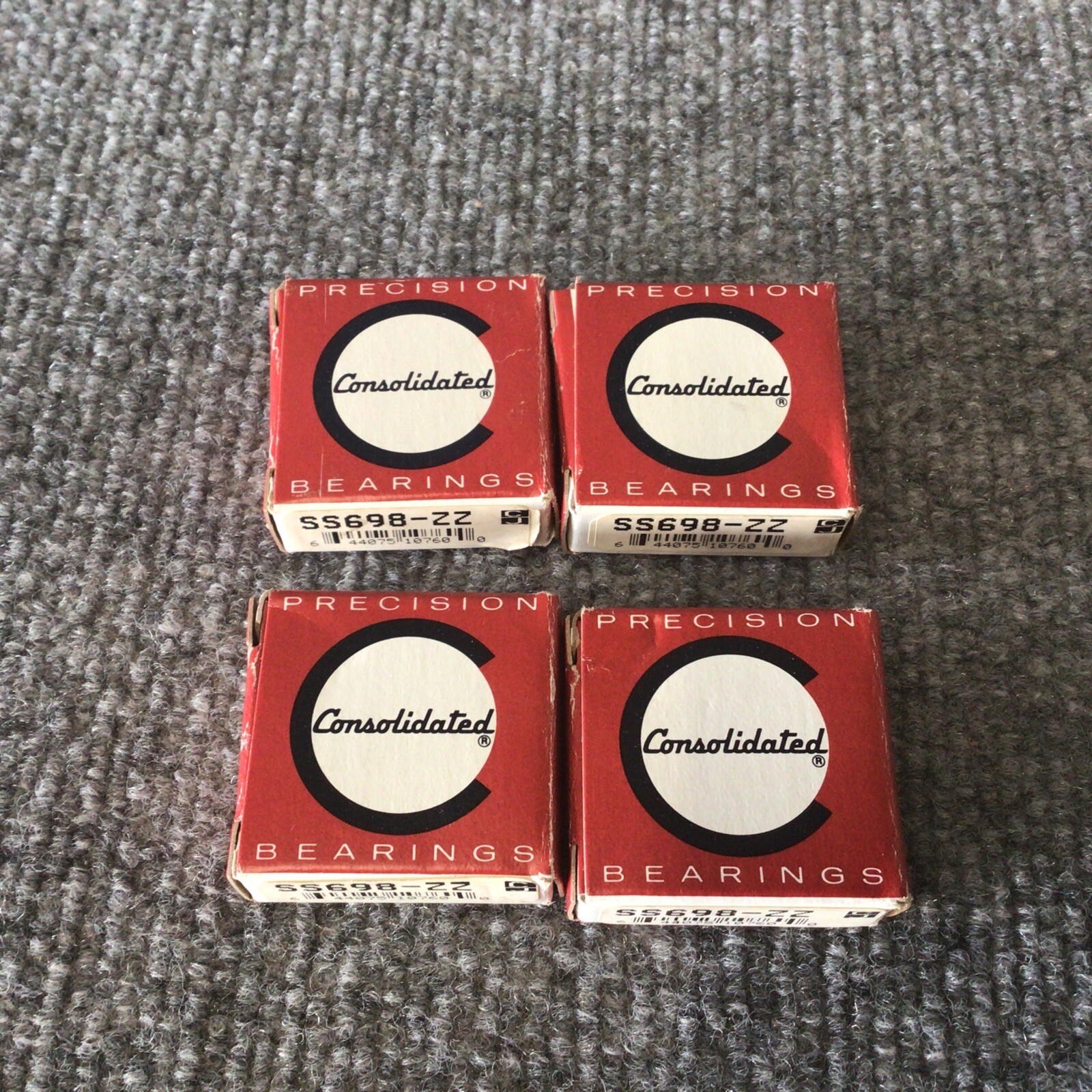 Lot Of 4 Consolidated Bearing SS698-ZZ SS698ZZ 8mm x 19mm x 6m Stainless steel