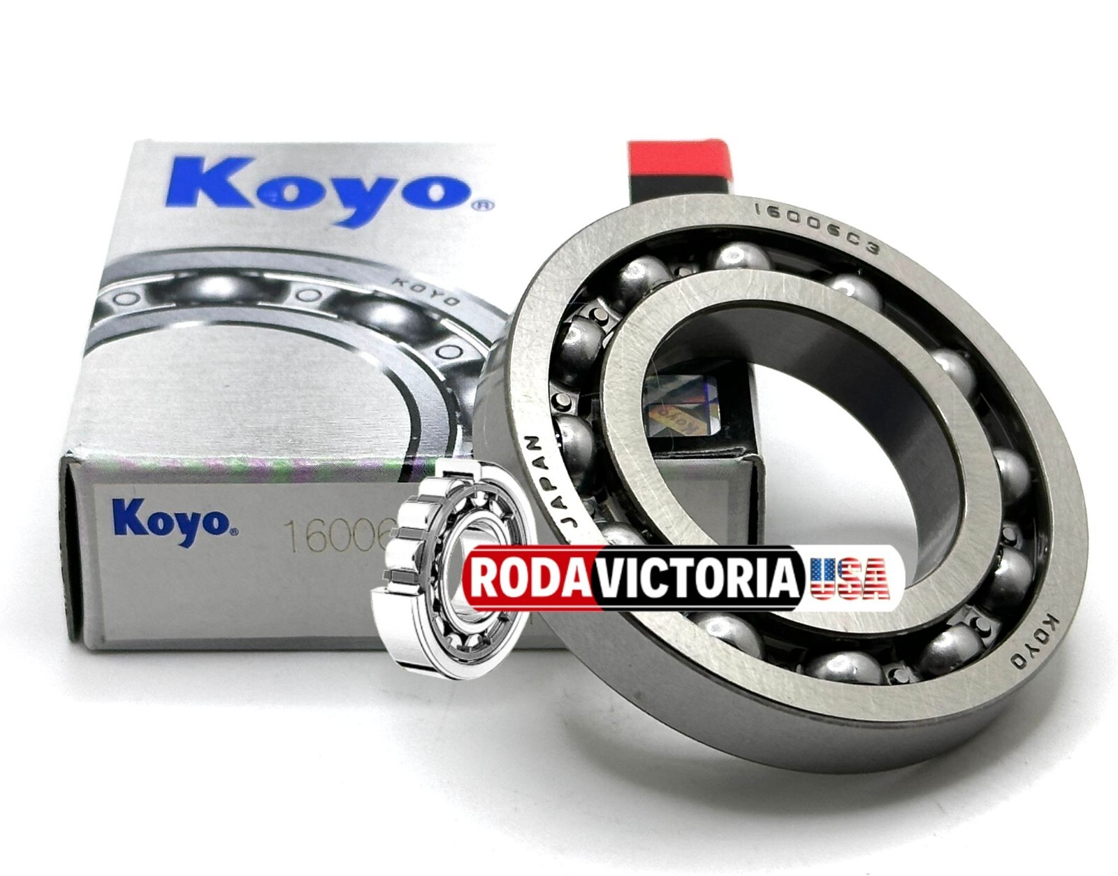 KOYO 16006 DEEP GROOVE BALL BEARING, OPEN TYPE, NO SEALS JAPAN 30x55x9mm.