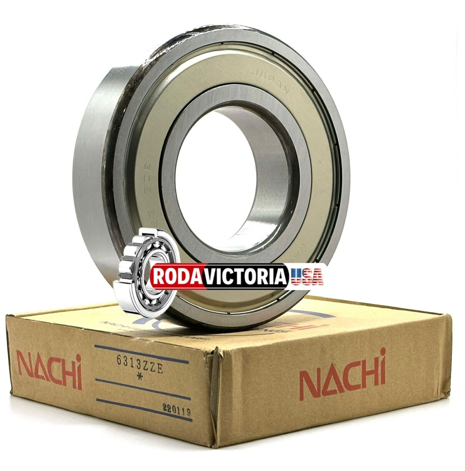 NACHI JAPAN 6313 ZZE DEEP GROOVE BALL BEARING, METAL SHIELDED 65x140x33mm.