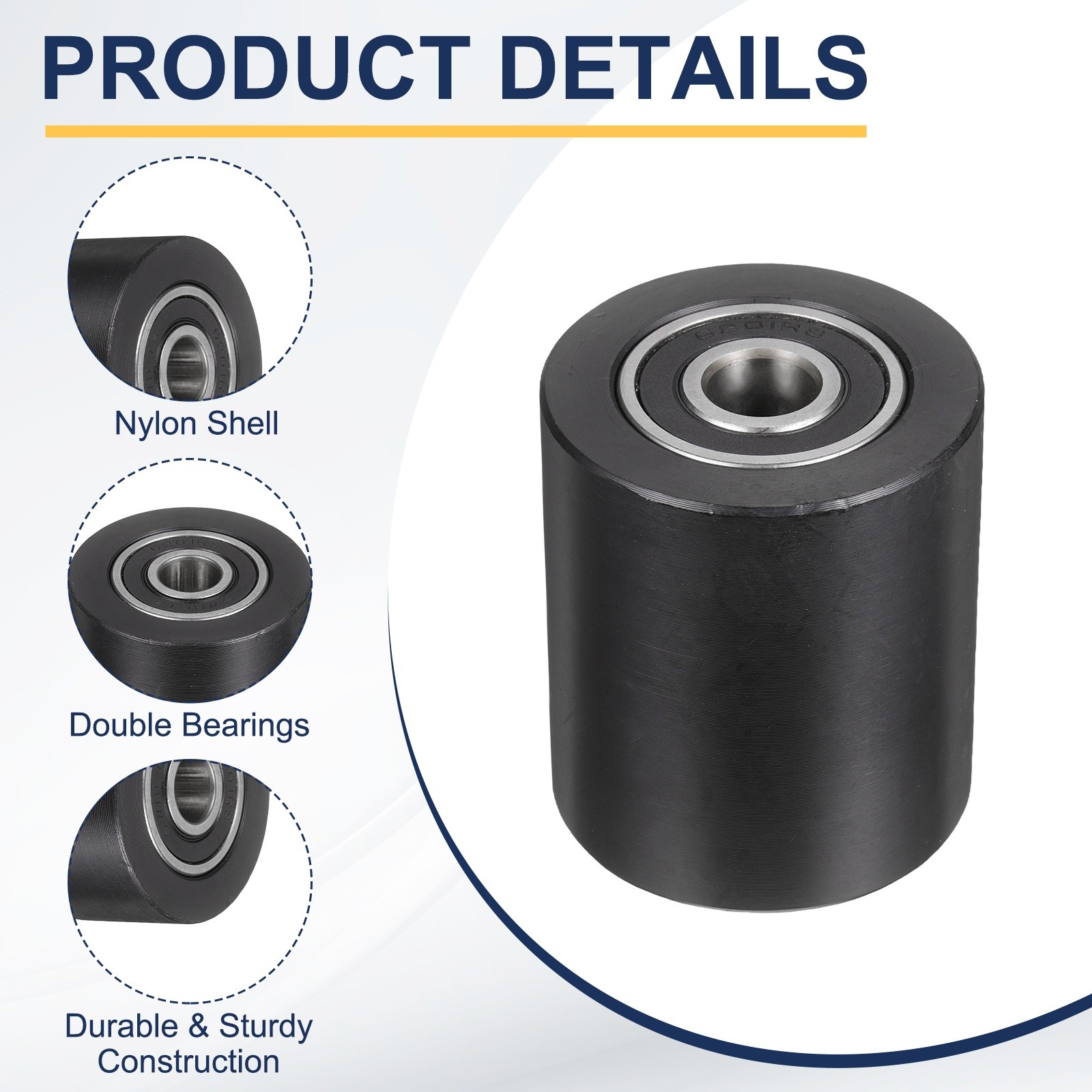 2Pcs Plastic Roller Wheel with Bearing, 15/32″x1-7/8″x2-5/32″ Bearing Pulley