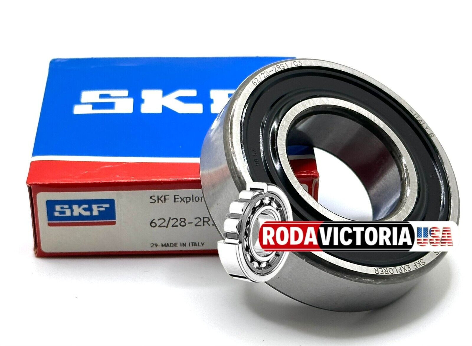 SKF 62/28 2RS1 DEEP GROOVE BALL BEARING, RUBBER SEALED 28x58x16 mm