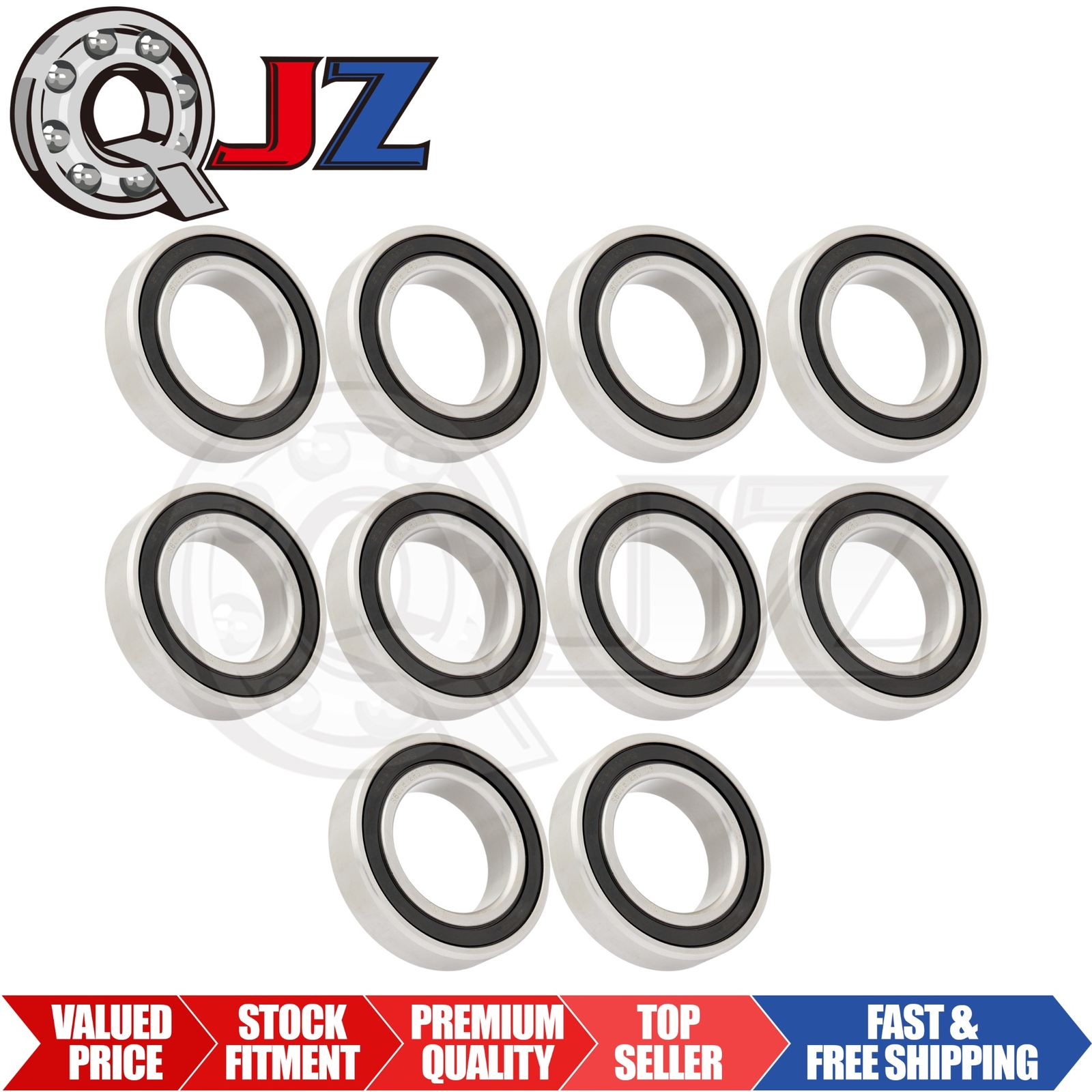 [Qty.10] S6008-2RS Stainless Radial Ball Bearing [40mm ID x 68mm OD x 15mm W]
