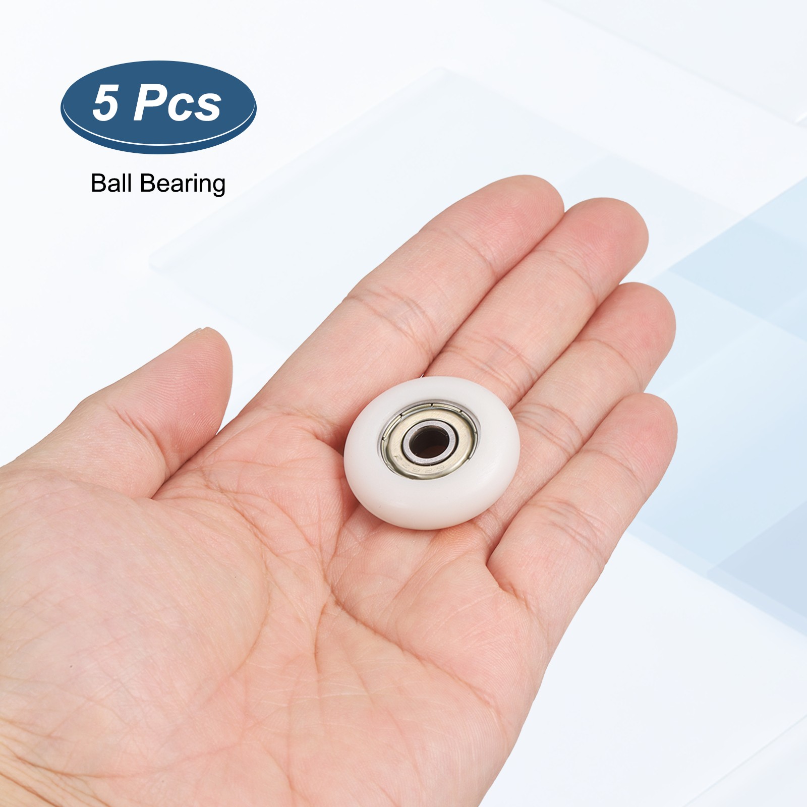 5 Pcs White 626ZZ Nylon Plastic Guide Bearings 6x30x9mm Pulley Roller