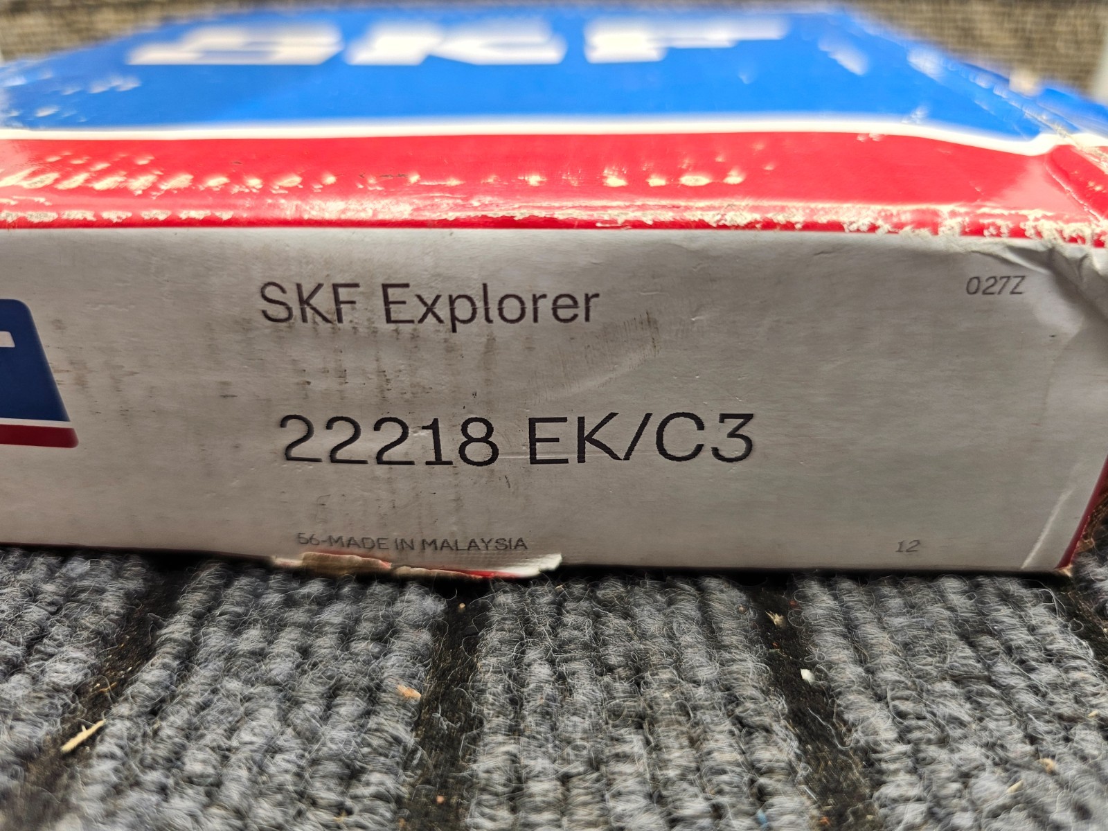 SKF 22218 EK/C3 Double-Row Spherical Roller Bearing 3-1/2″ Bore x 6-1/4″ OD