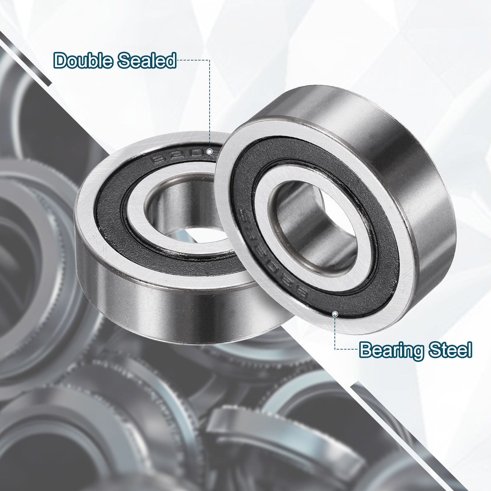 2Pcs 153711-2RS Non-Standard Ball Bearings 15mm ID x 37mm OD x 11mm Thickness