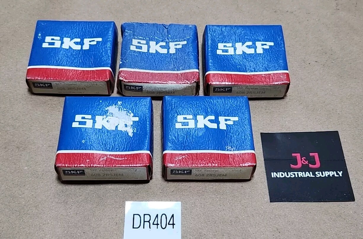 *FACTORY SEALED SURPLUS* [5] SKF 608-2RSJEM Deep Groove Ball Bearing + Warranty!