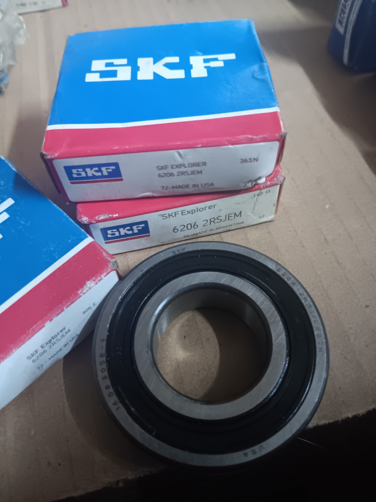 3 Pack SKF 6206-2RSJEM Sealed Deep Groove Ball Bearing 30x62x16mm NOS SKF