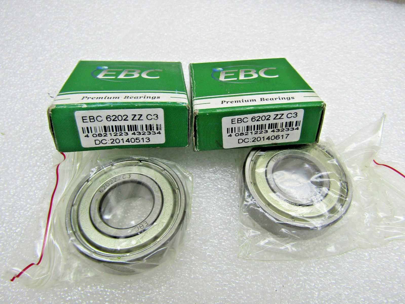 (Lot of 2) EBC 6202-ZZ C3 15mm X 35mm X 11mm Shielded Bearing