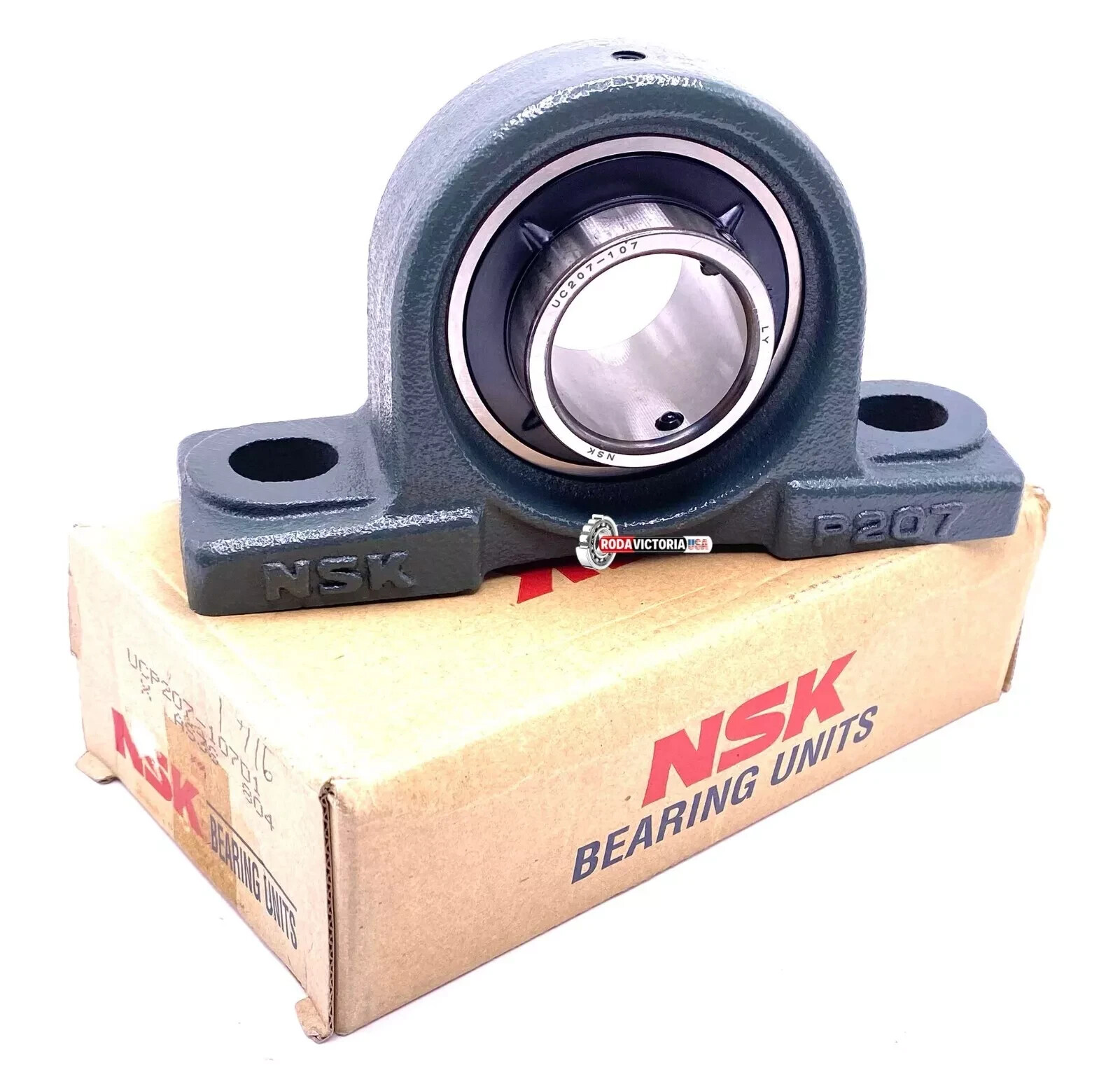 NSK UCP207-107 D1 Housing and Bearing Assembly UC207-107D1 + P207D1 1.7/16” ID