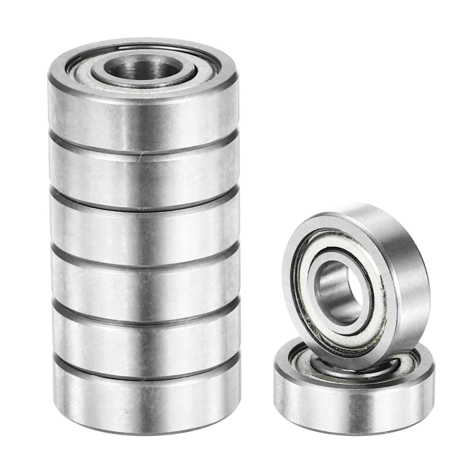 8PzR1660ZZ 6mm ID x 16mm OD x 5mm Height Z3 Ball Bearings, Silver Tone