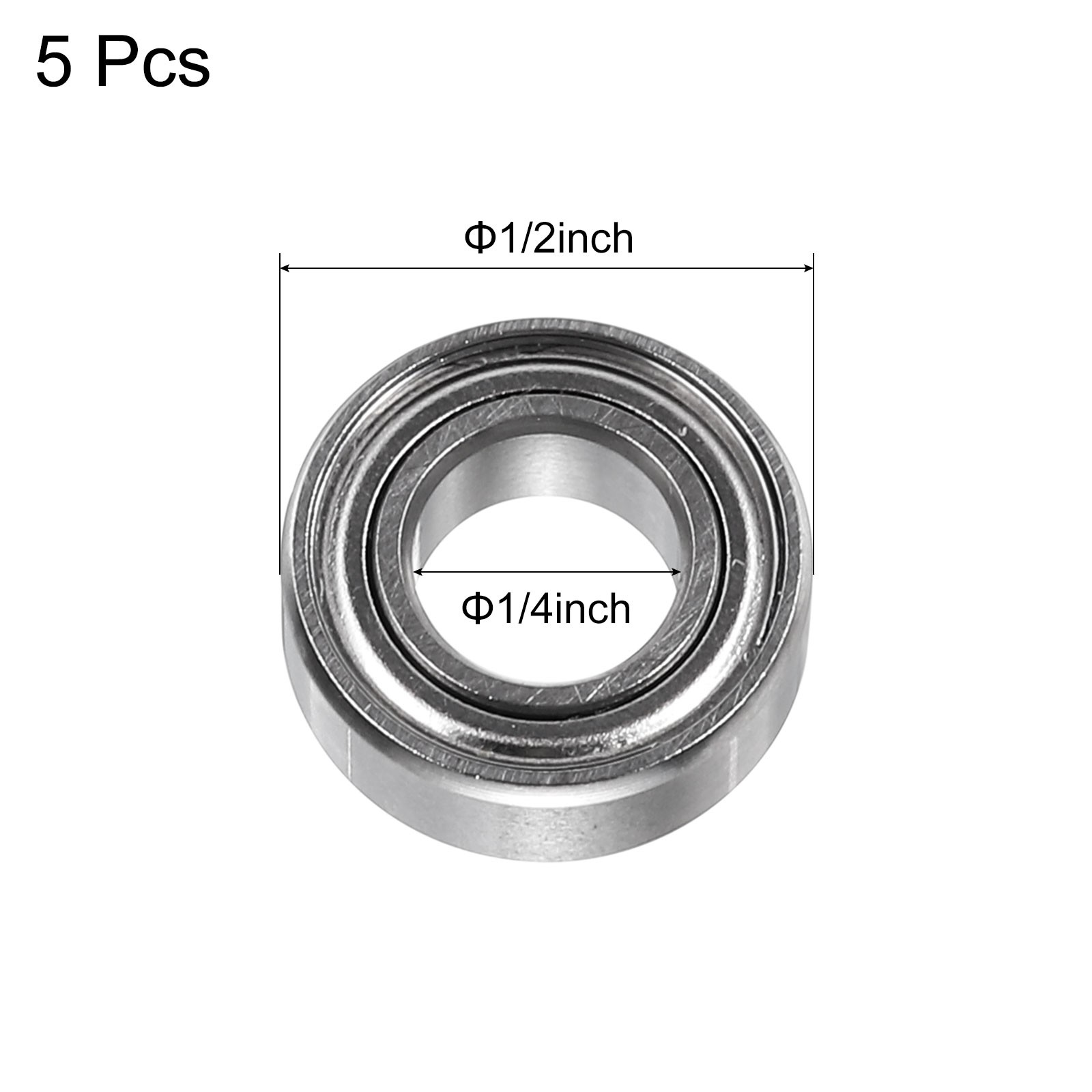5Set SR188ZZ Stainless Steel Ball Bearing 1/4″x1/2″x3/16″ Shielded Bearings