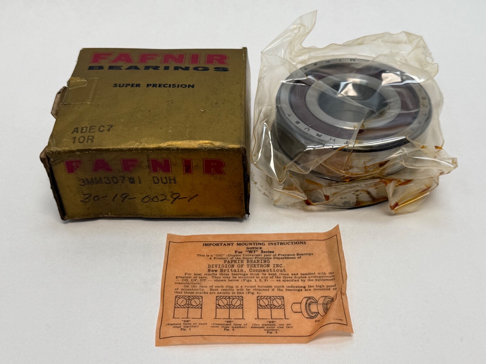 Fafnir 3MM307WI-DUH Angular Bearing 7307 3MM-307-WI-DUH 35x80x21mm 2 Pcs