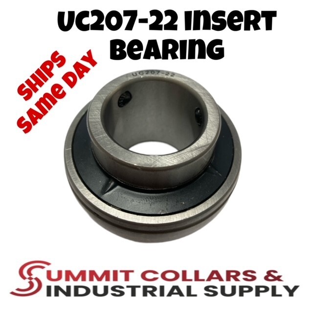UC207-22 Insert Bearing 1-3/8″ Re-lube with Set Screws (Qty 1)