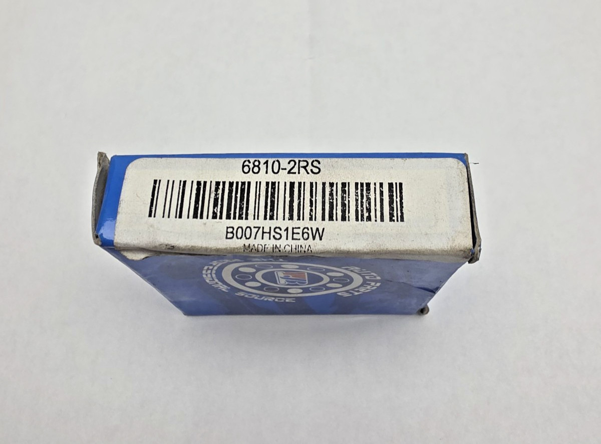 Lot of 2, 6810-2RS Deep Groove Ball Bearing