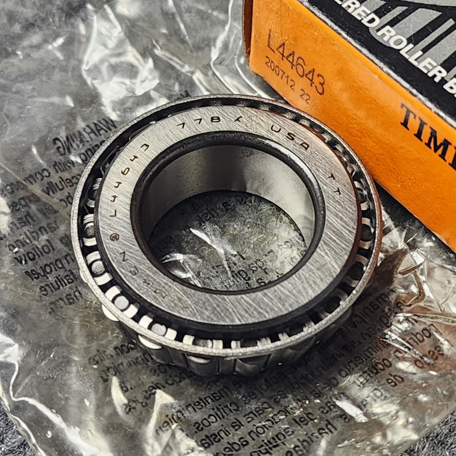 New Timken L44643 / L44643 20024 Tapered Roller Bearing Cone