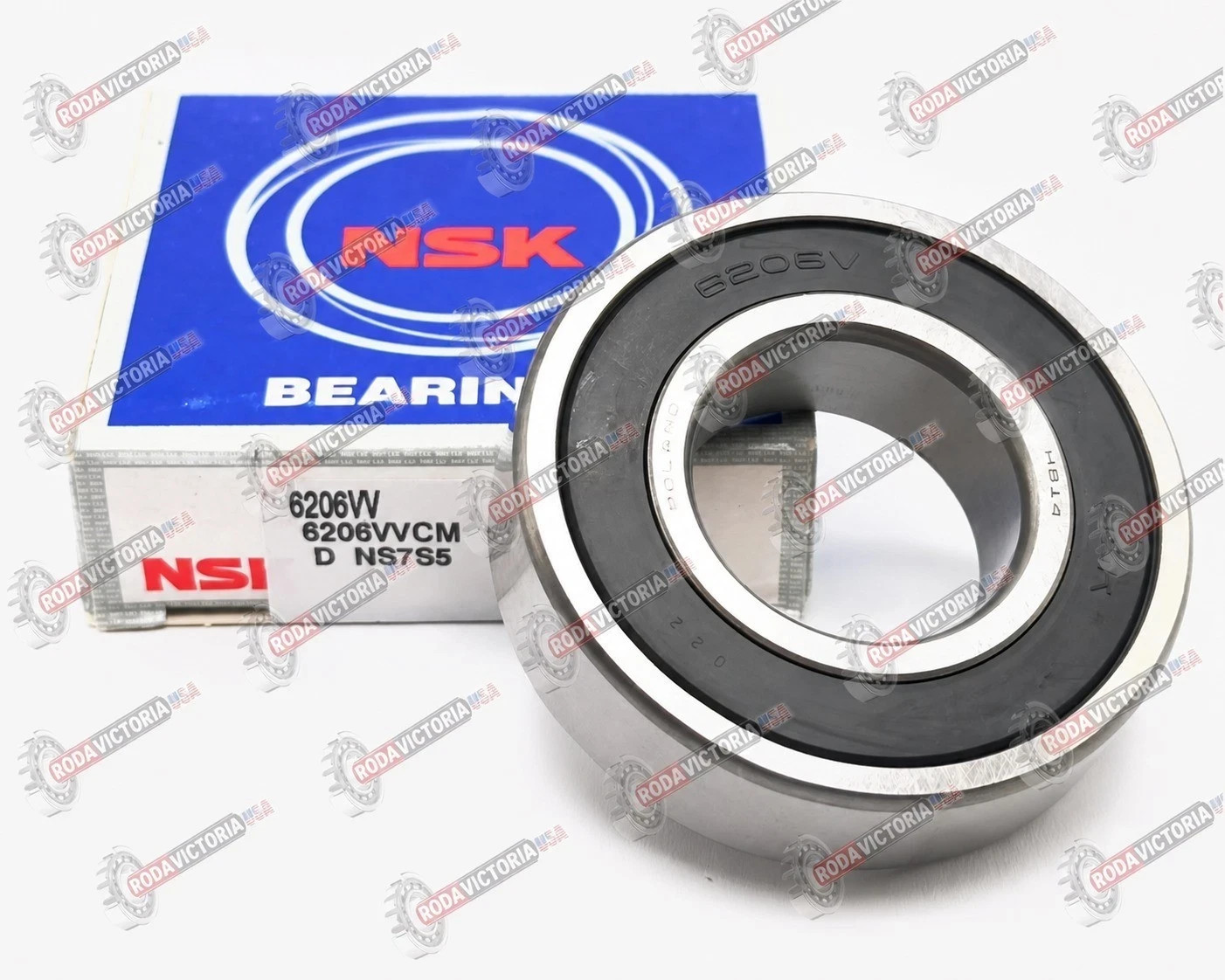 NSK 6206 VV C3 Deep Groove Ball Bearing, Rubber Sealed 30x62x16 mm