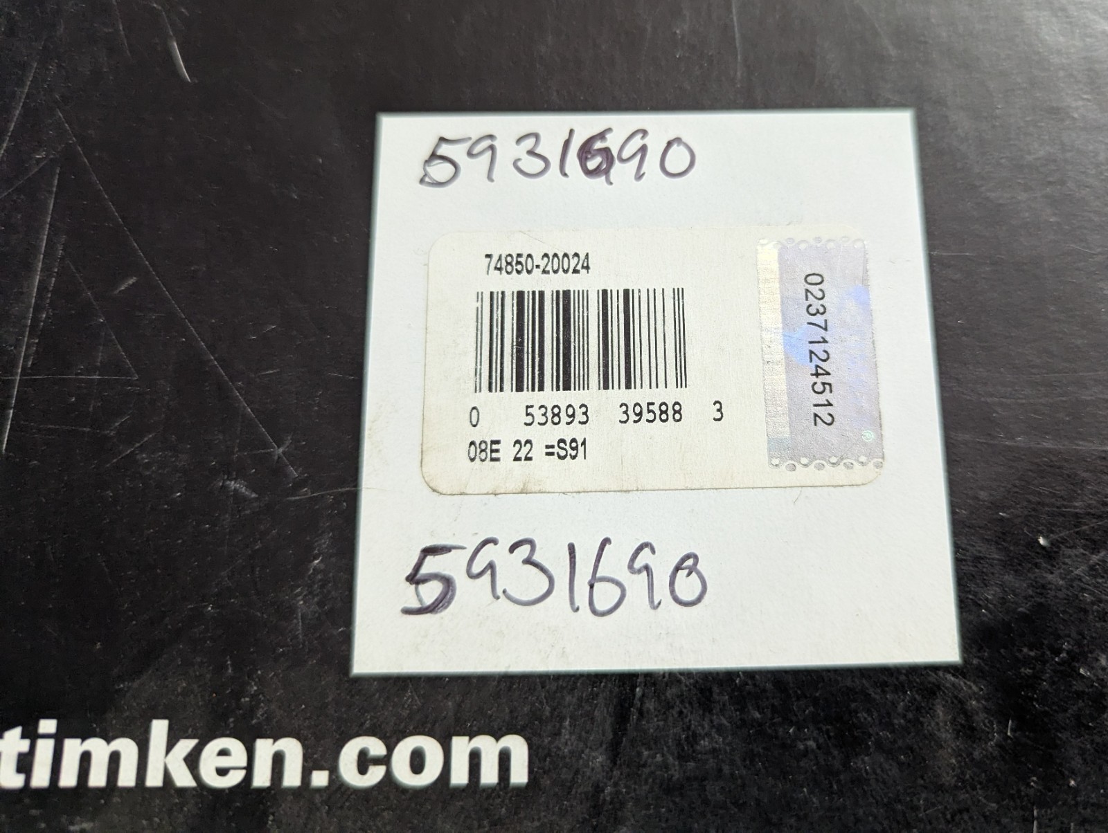 Timken 74850-20024 Steel Taper Bearing Cup, 8-1/2in OD, 1-3/8in Width